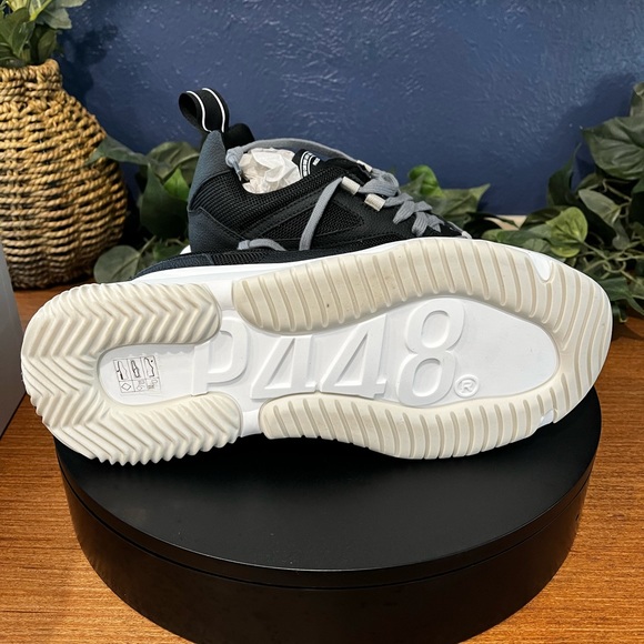 REDUCED! NIB P448 Italian Black Sneakers Size 39 (U.S. 8-1/2 - 9 - Picture 3 of 5